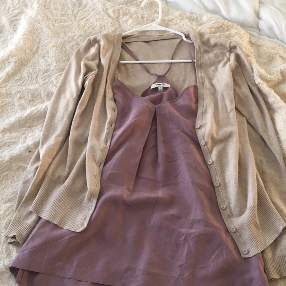 Madewell silk racerback tank top